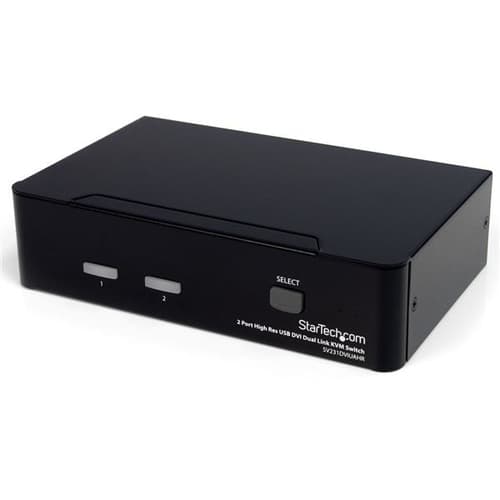 StarTech.com 2 Port DVI KVM Switch - USB DVI Dual Link - Hot-key & Audio Support - 2560x1600 @ 60Hz KVM Switch - KVM Video Switch (SV231DVIUAHR) - KVM / audio / USB switch - 2 x KVM / audio / USB - 1 local user - desktop - for P/N: IM12D1500P, SVA12M2NEUA, SVA12M5NA, USBDVI4N1A10, USBDVI4N1A6