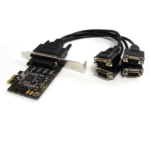 StarTech.com 4 Port PCI Express RS232 Serial Adapter Card - Single-Lane PCI Express - Breakout Cable - RS232 Extension - PCIe Serial Card (PEX4S553B) - Serial adapter - PCIe - RS-232 x 4