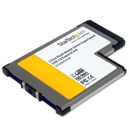 StarTech.com 2 Port Flush Mount ExpressCard 54mm SuperSpeed USB 3.0 Card Adapter with UASP - Dual Port Laptop ExpressCard USB 3 Controller (ECUSB3S254F) - USB adapter - ExpressCard - USB 3.0 x 2 - for P/N: S2510BU33PW, S251BMU3FP, S251BU31315, S3540BU33E, SM2NGFFMBU33, UNI251BMU33