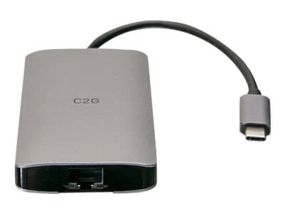 C2G USB-C� Mini Dock with HDMI, 2x USB-A, Ethernet, SD Card Reader, and USB-C Power Delivery up to 100W - 4K 30Hz - Docking station - USB-C / Thunderbolt 3 - HDMI - 1GbE