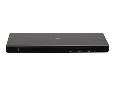 C2G USB-C 12-in-1 Triple Display Docking Station with HDMI, DisplayPort, Ethernet, USB, 3.5mm Audio and Power Delivery up to 85W - 4K 30Hz (TAA Compliant) - Docking station - USB-C / Thunderbolt 3 - HDMI, DP - 1GbE - 135 Watt - TAA Compliant