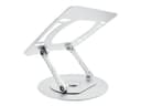 Turntable laptop stand - lifts laptop up to 150 mm above desk - suits any size laptops - set laptop on any angle - anodized cnc aluminium alloy construction - silicon anti skid pads protect laptop and table - silver