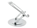 Turntable laptop stand - lifts laptop up to 150 mm above desk - suits any size laptops - set laptop on any angle - anodized cnc aluminium alloy construction - silicon anti skid pads protect laptop and table - silver