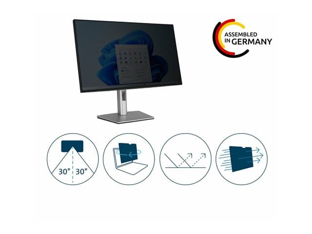 Kensington - Display privacy filter - 2-way - removable - 23.8" wide - black — view 3
