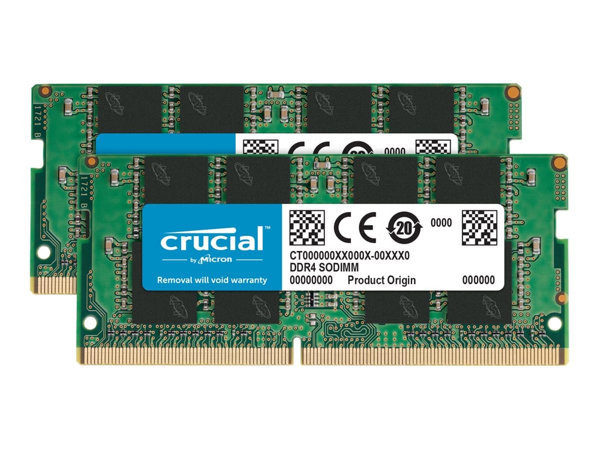 Crucial - DDR4 - kit - 32 GB: 2 x 16 GB - SO-DIMM 260-pin