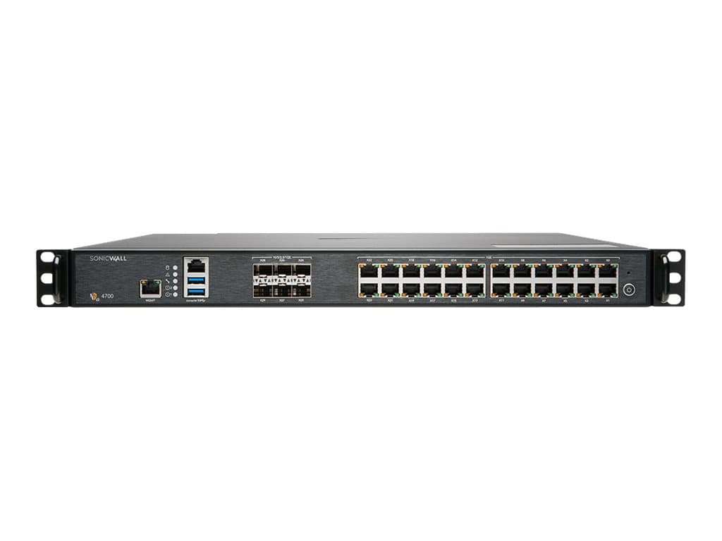 SonicWall NSa 4700 - Essential Edition - security appliance - 10GbE, 5GbE, 2.5GbE - 1U - SonicWALL Secure Upgrade Plus Program (2 years option) - rack-mountable