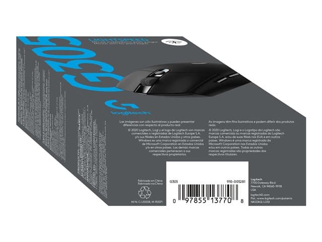 Logitech G G305 - mouse - 2.4 GHz - black — view 3