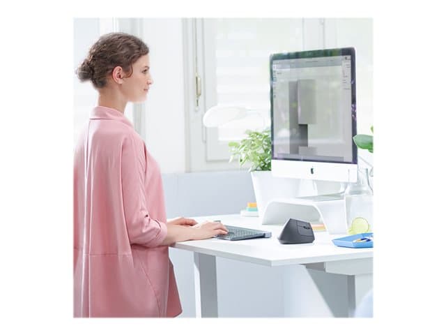 Logitech MX Vertical - vertical mouse - USB, Bluetooth, 2.4 GHz - graphite — view 9