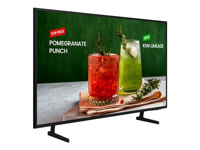 Samsung BE43D-H - 43" Diagonal Class BED-H Series LED-backlit LCD TV - Crystal UHD - digital signage - Smart TV - Tizen OS - 4K UHD (2160p) 3840 x 2160 - HDR - Edge LED BLU - black — view 3