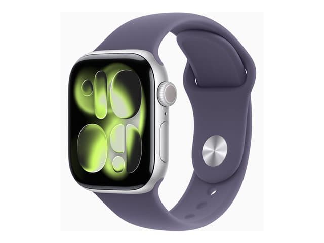 Apple Watch Series 11 (GPS + Cellular) - silver aluminium - smart watch with sport band - purple fog - 64 GB