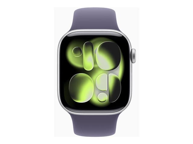 Apple Watch Series 11 (GPS + Cellular) - silver aluminium - smart watch with sport band - purple fog - 64 GB — view 3