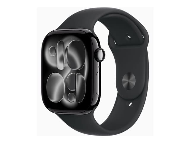 Apple Watch Series 11 (GPS) - jet black aluminium - smart watch with sport band - black - 64 GB