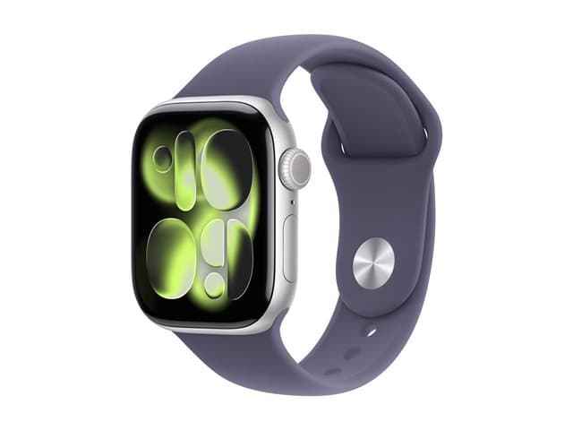 Apple Watch Series 11 (GPS) - silver aluminium - smart watch with sport band - purple fog - 64 GB