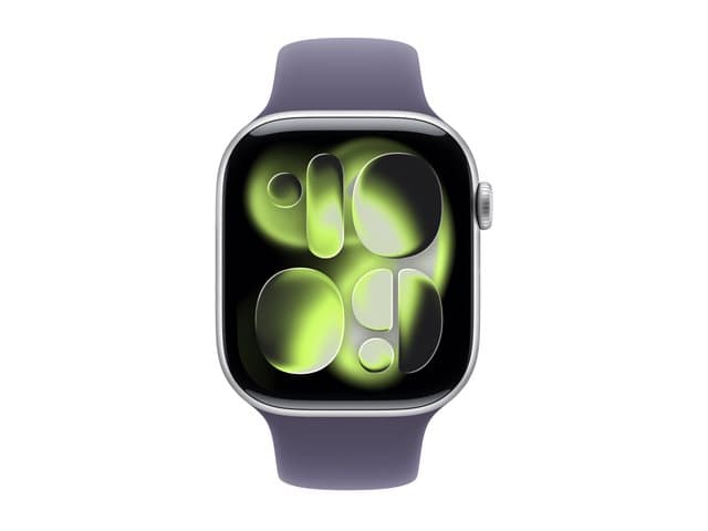 Apple Watch Series 11 (GPS) - silver aluminium - smart watch with sport band - purple fog - 64 GB — view 4