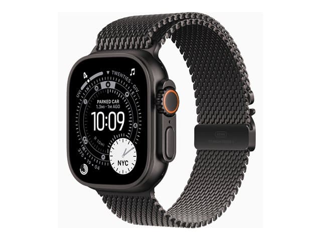 Apple Watch Ultra 3 - black titanium - Yes smart watch with milanese loop - black - 64 GB