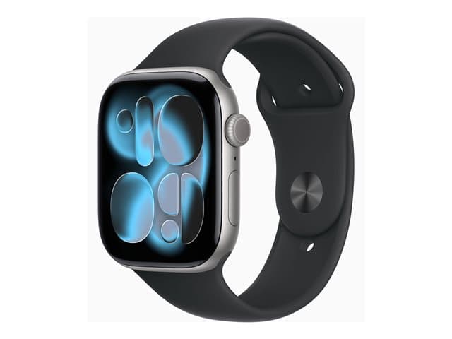 Apple Watch Series 11 (GPS + Cellular) - space grey aluminium - smart watch with sport band - black - 64 GB