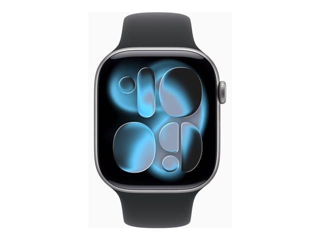 Apple Watch Series 11 (GPS + Cellular) - space grey aluminium - smart watch with sport band - black - 64 GB — view 3