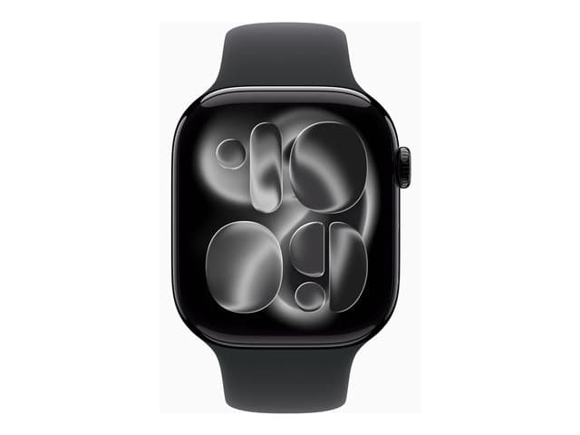 Apple Watch Series 11 (GPS + Cellular) - jet black aluminium - smart watch with sport band - black - 64 GB — view 3