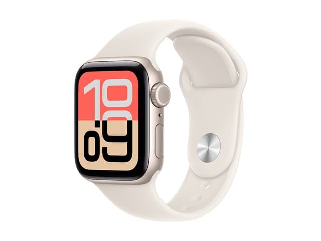 Apple Watch SE 3 (GPS + Cellular) - starlight aluminium - smart watch with sport band - starlight - 64 GB