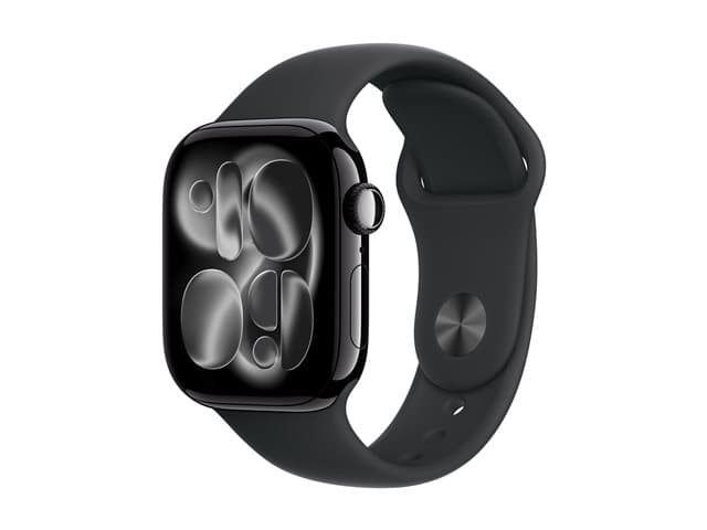 Apple Watch Series 11 (GPS + Cellular) - jet black aluminium - smart watch with sport band - black - 64 GB — view 1
