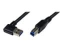StarTech 1m Black SuperSpeed USB 3.0 Cable - Right Angle A to B - 3 ft USB 3 Cable - Right Angle USB 3.0 A (M) to USB 3.0 B (M) (USB3SAB1MRA) - USB cable thumbnail 1