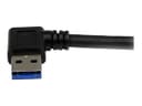 StarTech 1m Black SuperSpeed USB 3.0 Cable - Right Angle A to B - 3 ft USB 3 Cable - Right Angle USB 3.0 A (M) to USB 3.0 B (M) (USB3SAB1MRA) - USB cable thumbnail 2