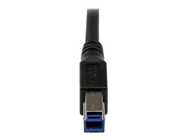 StarTech 1m Black SuperSpeed USB 3.0 Cable - Right Angle A to B - 3 ft USB 3 Cable - Right Angle USB 3.0 A (M) to USB 3.0 B (M) (USB3SAB1MRA) - USB cable — view 4