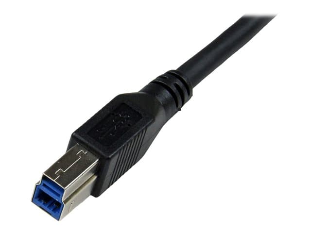 StarTech 1m Black SuperSpeed USB 3.0 Cable - Right Angle A to B - 3 ft USB 3 Cable - Right Angle USB 3.0 A (M) to USB 3.0 B (M) (USB3SAB1MRA) - USB cable — view 6