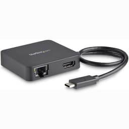 StarTech.com USB C Dock, Dual Monitor HDMI & DisplayPort 4K 30Hz, USB Type-C Laptop Docking Station 60W Power Delivery (PD), SD, 4-port USB-A 3.0 Hub, GbE, Audio, Thunderbolt 3 Compatible - USB 3.1 Gen 1 Dock (DK30CHDPPDUE) - Docking station - USB-C - HDMI, DP - 1GbE - 60 Watt