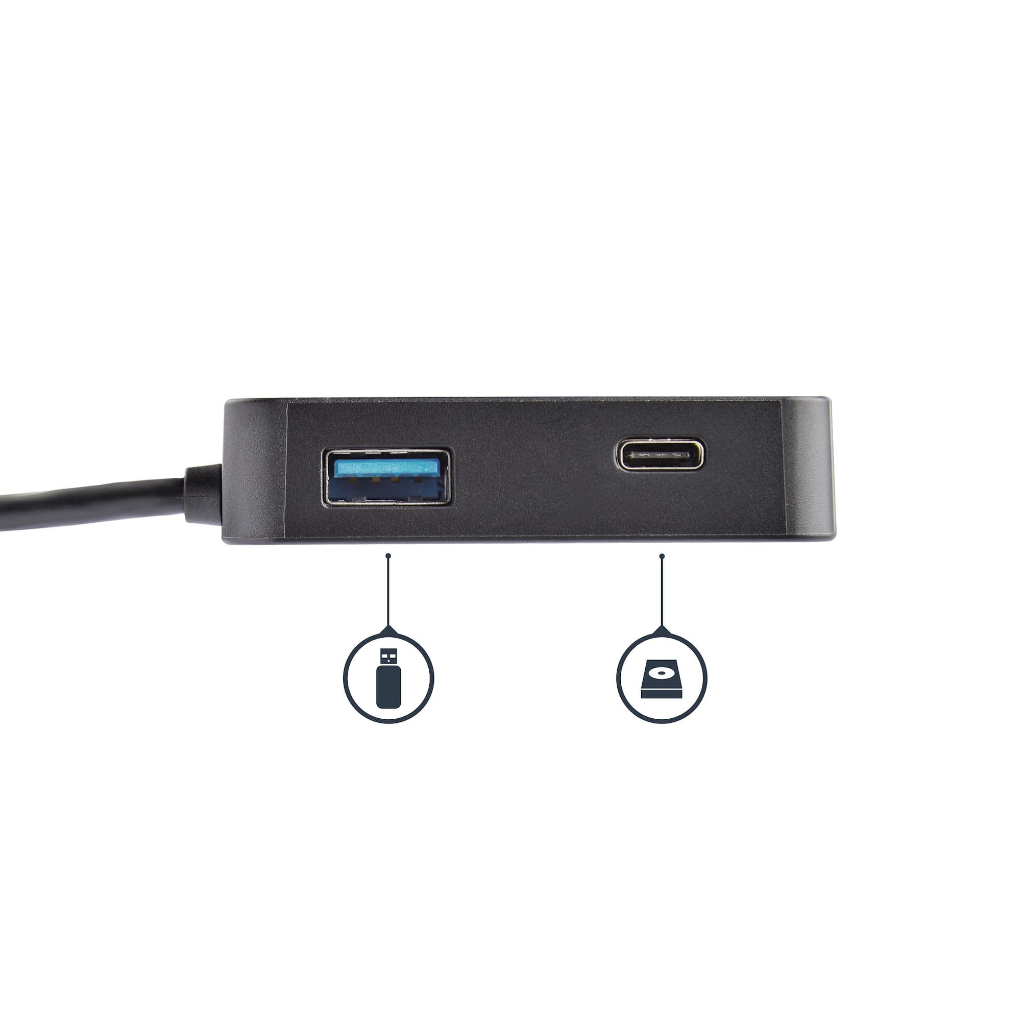 StarTech.com USB C Dock, Dual Monitor HDMI & DisplayPort 4K 30Hz, USB Type-C Laptop Docking Station 60W Power Delivery (PD), SD, 4-port USB-A 3.0 Hub, GbE, Audio, Thunderbolt 3 Compatible - USB 3.1 Gen 1 Dock (DK30CHDPPDUE) - Docking station - USB-C - HDMI, DP - 1GbE - 60 Watt — view 5
