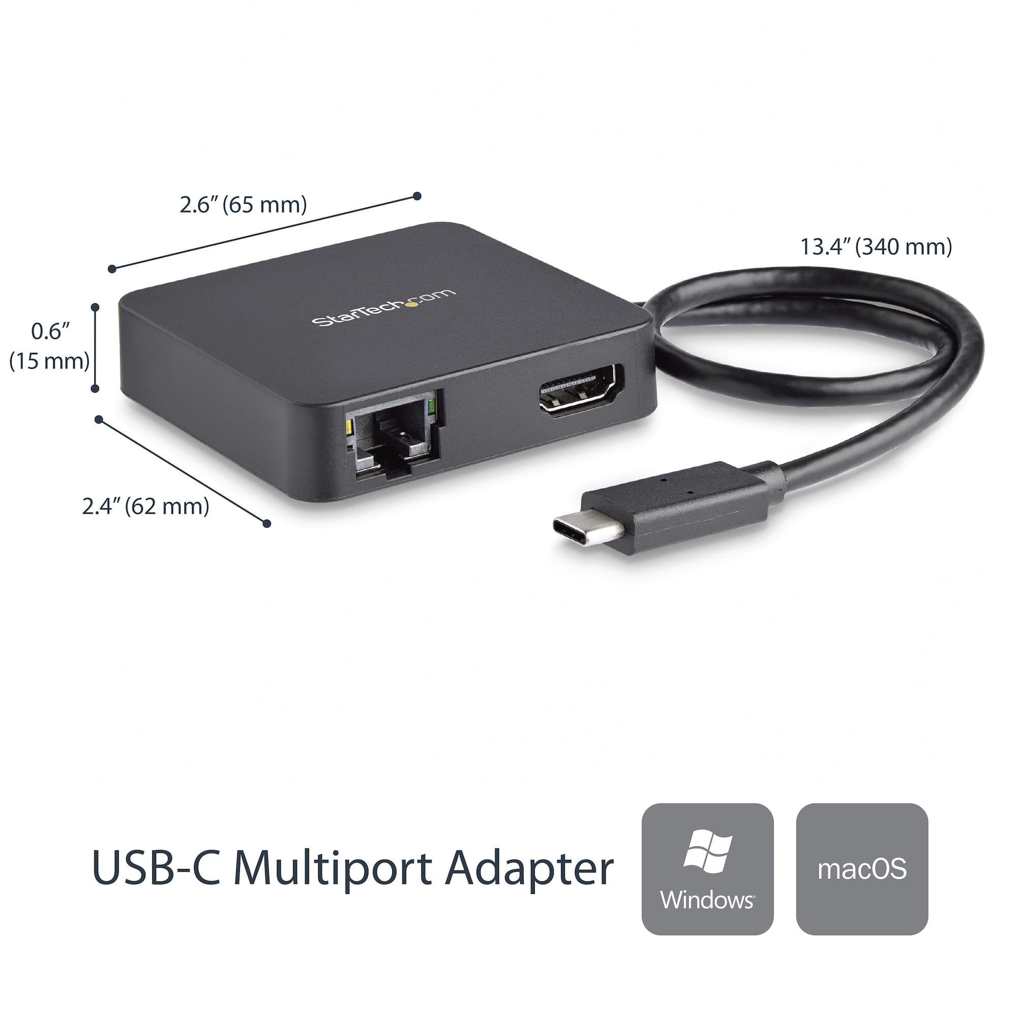 StarTech.com USB C Dock, Dual Monitor HDMI & DisplayPort 4K 30Hz, USB Type-C Laptop Docking Station 60W Power Delivery (PD), SD, 4-port USB-A 3.0 Hub, GbE, Audio, Thunderbolt 3 Compatible - USB 3.1 Gen 1 Dock (DK30CHDPPDUE) - Docking station - USB-C - HDMI, DP - 1GbE - 60 Watt — view 4