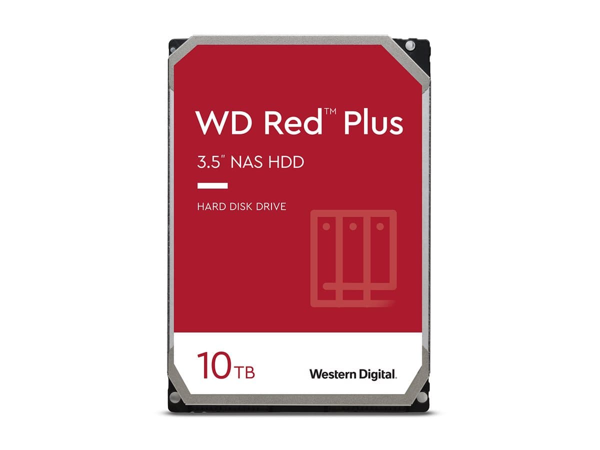 WD Red Plus WD100EFGX - Hard drive - 10 TB - internal - 3.5" - SATA 6Gb/s - 7200 rpm - buffer: 512 MB