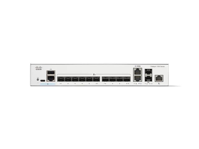 Cisco Catalyst 1300-12XS - Switch - L3 - smart - 10 x 10 Gigabit SFP+ + 2 x combo 10 Gigabit SFP+/RJ-45 - rack-mountable — view 2