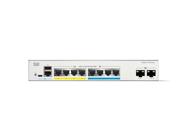 Cisco Catalyst 1300-8MGP-2X - switch - 8 ports - Managed - rack-mountable — view 2