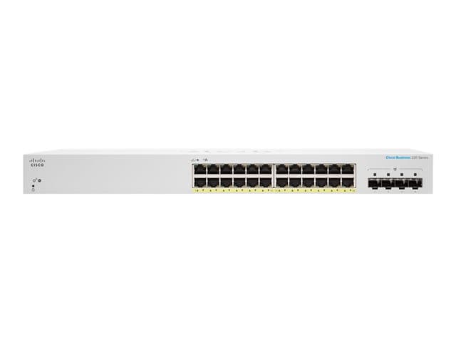 Cisco Business 220 Series CBS220-24FP-4G - switch - 28 ports - smart - rack-mountable — view 2