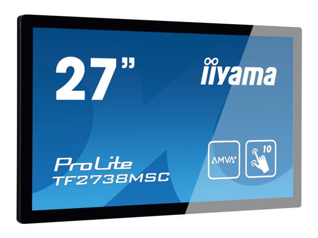 iiyama ProLite TF2738MSC-B2 - LED monitor - 27" - open frame - touchscreen - 1920 x 1080 Full HD (1080p) @ 60 Hz - A-MVA+ - 300 cd/m� - 3000:1 - 5 ms - HDMI, DVI, DisplayPort - speakers - black — view 3