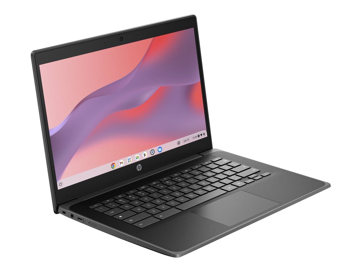 HP Fortis 14 G1i Chromebook - Intel N-series - N150 / up to 3.6 GHz - Chrome OS - UHD Graphics - 8 GB RAM - 64 GB eMMC - 14" SVA 1366 x 768 (HD) - Wi-Fi 6, Bluetooth - jet black - kbd: UK — view 9