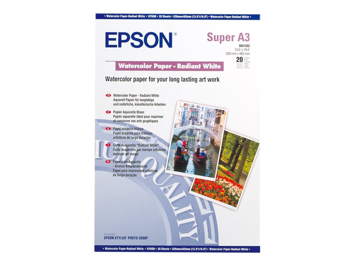 Epson - watercolour paper - 20 sheet(s) - A3 Plus - 188 g/m² — view 1