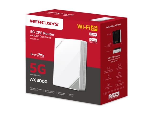 Mercusys MB520-5G V1 - wireless router - WWAN - Wi-Fi 6, LTE - 5G, 4G - desktop — view 5