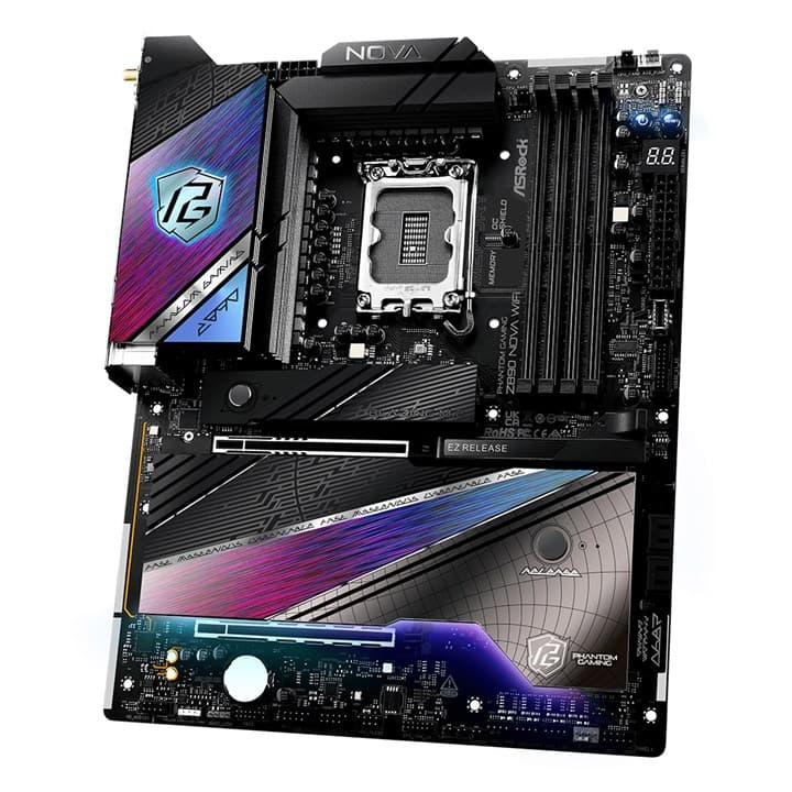 Asrock Phantom Gaming Z890 Nova WiFi, Intel, LGA 1851 (Socket V1), Intel Core Ultra (Series 2), LGA 1851, DDR5-SDRAM, 256 GB — view 2