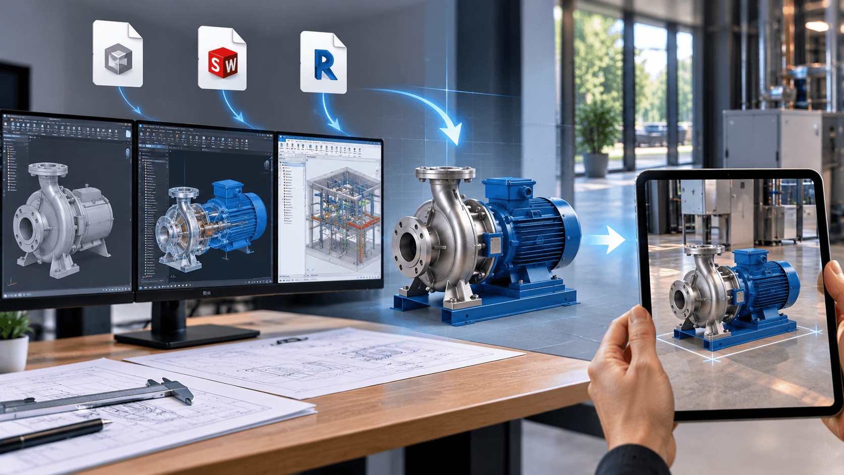 From CAD to Web 3D: Using STEP, SolidWorks and Revit Files for AR