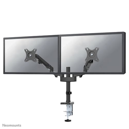 Neomounts DS70-750BL2 - Mounting kit (desk mount) - full-motion adjustable dual arm - for 2 LCD displays - black - screen size: 17"-27" - clamp mountable, grommet
