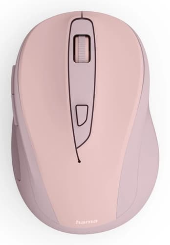 Hama WM-400 Wireless Mouse, Ergonomic, Optical, 6-Button, No Noise, Pink