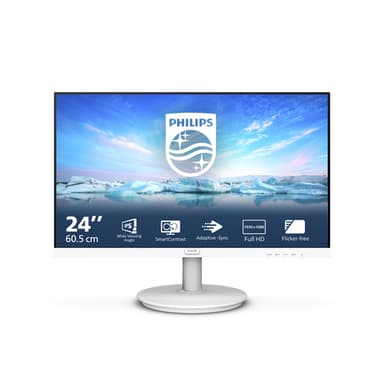 Philips V-line 241V8AW - LED monitor - 24" (23.8" viewable) - 1920 x 1080 Full HD (1080p) @ 75 Hz - IPS - 250 cd/m� - 1000:1 - 4 ms - HDMI, VGA - speakers - textured white