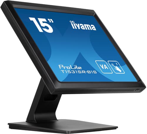 iiyama ProLite T1531SR-B1S - LED monitor - 15" - touchscreen - 1024 x 768 - VA - 350 cd/m� - 2500:1 - 18 ms - HDMI, VGA, DisplayPort - speakers - black, matte — image 1