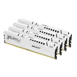 Kingston FURY Beast - DDR5 - kit - 64 GB: 4 x 16 GB - DIMM 288-pin - 5200 MT/s / PC5-41600 - CL40 - 1.25 V - unbuffered - on-die ECC - white