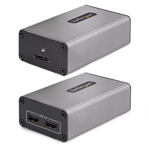 StarTech.com 2-Port USB 3.0 Extender over OM3 Multimode Fiber, LC/LC, 2x 5Gbps USB-A Hub, 350m (1150ft) Range, Durable USB Fiber Optic Extender, Incl. 2x 10G MMF SFP+ modules - Optical USB Extender (F35023-USB-EXTENDER) - USB extender - USB 3.0 - over CAT 5e - 2 ports - up to 350 m - TAA Compliant