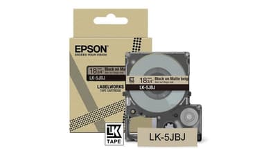 Epson LabelWorks LK-5JBJ - Black on matte beige - Roll (1.8 cm x 8 m) 1 cassette(s) hanging box - tape cartridge - for LabelWorks LW-C410, LW-C610
