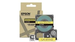 Epson LabelWorks LK-4YAS - Grey on yellow - Roll (1.2 cm x 8 m) 1 cassette(s) hanging box - tape cartridge - for LabelWorks LW-C410, LW-C610