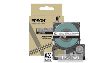 Epson LabelWorks LK-5TWJ - White on matte clear - Roll (1.8 cm x 8 m) 1 cassette(s) hanging box - tape cartridge